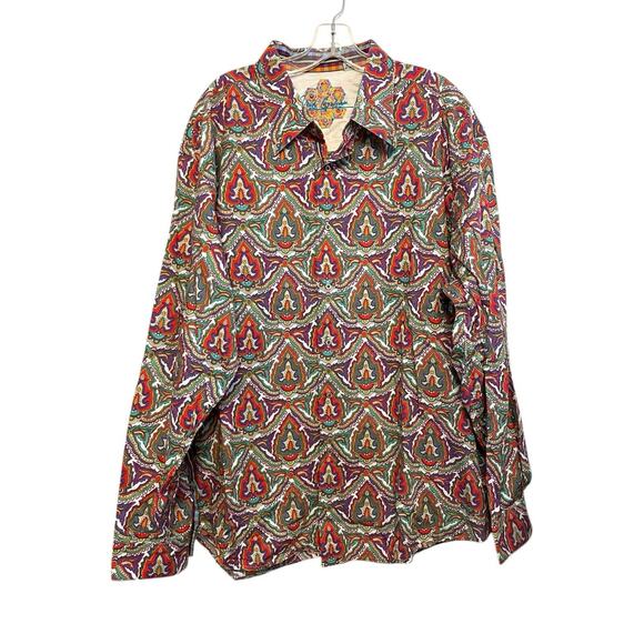Robert Graham Button Up Collared Psychedelic Men Size 3XL‎ Funky Unique Colorful - Picture 1 of 8